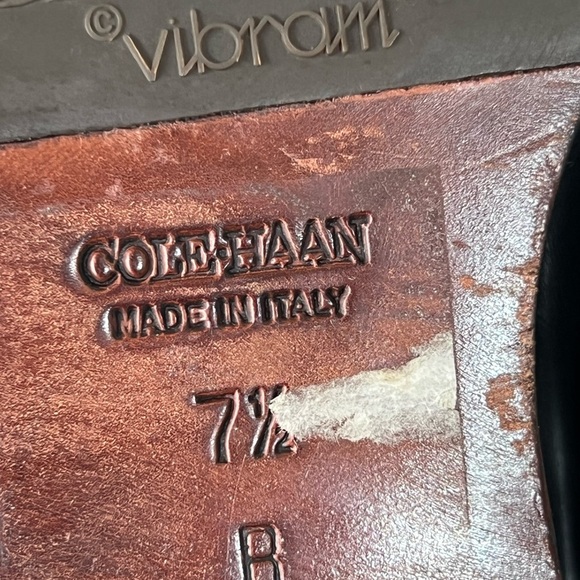 Cole Haan Mens Shoes Black Williams Cap Toe Oxford Leather Vibram Italy 7.5B - Picture 15 of 16